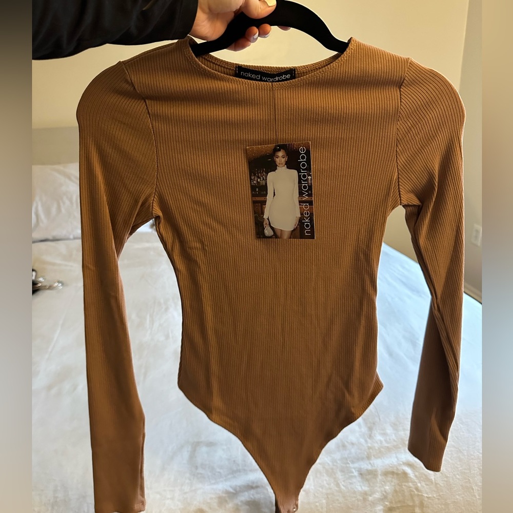 Naked Wardrobe NWT long sleeve e bodysuit Sz M